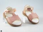 Nubuck printed sandals for kids in pink - 4