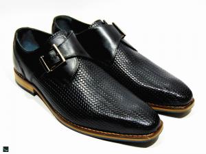 Handmade Single Strap monk shoes for men's in black