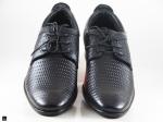 Textured black leather office shoes - 2