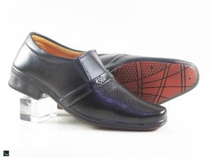 Black slip-on Shoes for kids in Genuine leather