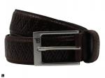 Woven Textured leather belt In brown - 1